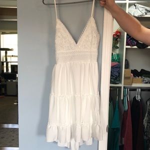 White Lace-Patterned Summer Sleeveless Dress